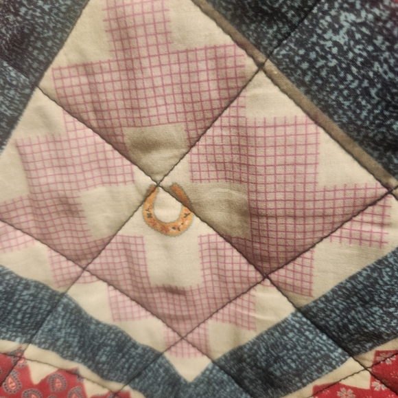 Tasha Polizzi Collection Patchwork Quilted Duster Coat, L - Picture 8 of 9